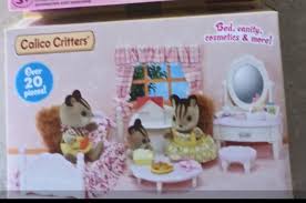 The sink has a mirror and cabinet doors. Calico Critters Bedroom And Vanity Walmart Com Walmart Com