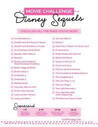 Ultimate Disney Sequels Checklist Disney Sequels On Disney Plus Disney Challenge Disney Plus Disney Movie Marathon