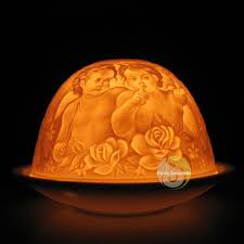 Photophore Lithophanie Dome Anges Photophore Bougie Chauffe Plat Idee Cadeau Noel