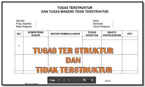 Akhirnya peneliti menyarankan kepada seluruh guru untuk kreatif dalam tahun pelajaran 2012/2013. Contoh Format Tugas Mandiri Terstruktur Dan Tugas Mandiri Tidak Terstruktur Berkas Guru 25