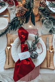 Easy Christmas Table Setting With Red Christmas Table Settings Holiday Table Settings Simple Christmas