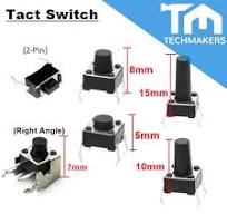 1pc of 5/ 8/ 10/ 15mm 4-Pin Tact/Reset Switch (6x6 ...