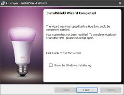 Installshield professional is compatible with all known technologies: The Wizard Has Been Interrupted Huesync