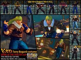 I think that was the 11th and 12th costumes you unlock by having a save file from sf4. Ken Terry Bogard Mark Of The Wolves Costume Mod Super Street Fighter Iv Arcade Edition Mods