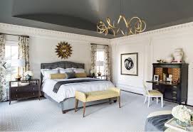 Houzz Grey And Cream With Brass Master Bedroom Colors Colorful Bedroom Design Relaxing Bedroom