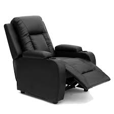 More4homes Oscar Bonded Leather Recliner W Drink Holders Armchair Sofa Chair Reclining Cinema Black Click For More Leather Recliner Recliner Chair Recliner