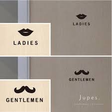 2枚セット ladies gentlemen トイレサインステッカー 黒or白 トイレ サイン サイン サイン デザイン