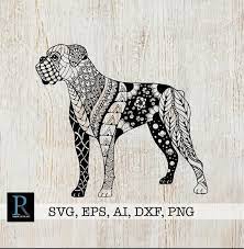 Download Boxer Dog Bundle 4 Svg Ontwerpen Mandala Boxer Svg Etsy Zentangle Zentangle Animals Boxer