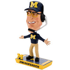 Forever Collectibles University Of Michigan Football Jim Harbaugh Caricature Bobblehead