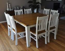 Leura 8 Seater Square Timber Dining Table Chairs Setting In Distressed White Dining Suites Square Dining Tables White Dining Set Dining Table Chairs