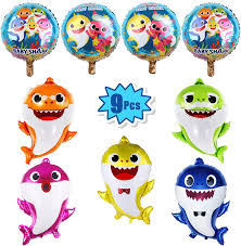 Buy 9 Pcs Baby Shark Party Helium Balloons 26 Shark Family Foil Balloons With 4 Pcs 17 Round Balloons For Shark Theme Party Supplies Baby Shower Party Decorations Online In Usa B07wtq1z1z