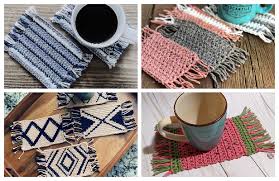 I also decided to learn a new stitch, the herringbone half double crochet. Mug Rug Coaster Free Crochet Patterns Diy Magazine