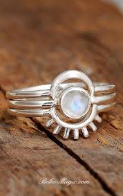 Sun And Moon Moonstone Silver Ring In 2020 Unique Silver Rings Silver Rings Handmade Silver Rings