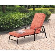 Mainstays Outdoor Patio Chaise Lounge With Adjustable Back Orange Geo Pattern Walmart Com Outdoor Patio Chaise Lounge Lounge Chair Outdoor Patio Lounge Chairs