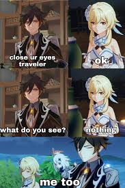 Genshin Impact Out Of Context On Twitter Anime Funny Anime Memes Impact
