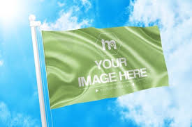 Showcase Your Logo Or Brand Design On A Waving Flag Online Mockup Template Featuring A 3d Flag On A Sky Background Sce Mockup Generator Branding Design Mockup