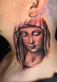 Small portrait of the Virgin Mary Marco Klose Tattoo/ Tattoostudio AUA'Fee