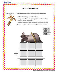 This spring math activities for kindergarten is perfect for a spring theme! Puzzling Math Fun Free Printable Math Puzzle Worksheets Jumpstart