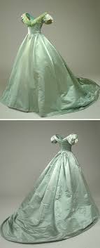 From the first time i saw it, i knew this particular evening gown was exactly the style i desired for my 1860's ballgown! 1860s Green Ball Gown Belonging To Queen Louise Of Denmark Historical Dresses Victorian Ball Gowns Vintage Gowns