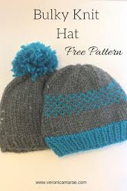 Learn how to knit a slouchy hat | knit slouchy beanie hat on straight needles with written instructions. Simple Bulky Hat Knit Pattern Veronica Marae Designs Knitted Hats Knitting Hat Knitting Patterns
