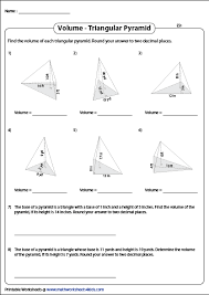 What is the formula for the area of a triangular pyramid? Volume Of A Triangular Pyramid Worksheets Pyramids Triangular Volume