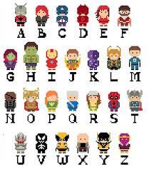 Creating cross stitch patterns from your own pictures is very easy with pic2pat. Marvel Mini Marvel Alphabet Including Avengers X Men Spider Man And Guardians Characters Chart Pdf Pa Cross Stitching Cross Stitch Alphabet Cross Stitch
