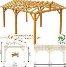 Structure De Carport En Bois A 2 Pans 18 03m Avec Garanti De Traitement De Classe 3 0700074 Carport Designs Industrial Bedroom Design Pergola Plans Design
