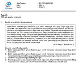 Prediksi Soal Un Sma Bahasa Indonesia Paket B Dan Kunci Jawaban Cari Soal