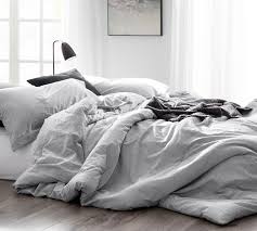 I ordered the california king and it was a great size for the queen bed. King Size Bedding Set Gray Oversized King Xl Comforter Natural Loft Bedspread
