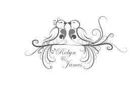 Black And White Wedding Invitations Love Birds Drawing Bird Silhouette Art Bird Clipart