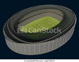 Team for the upcoming olympics in tokyo. Olympic Stadium With Soccer Field On Dark Background Canstock