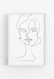 Faces Single Line Woman One Line Drawing Printable Line Art Etsy Line Art Line Drawing Line Art Drawings