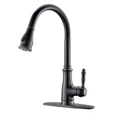 All of the kitchen faucets listed on this page are avaibale in oil rubbed bronze, a very popular finish that you will surely love. Bokaiya Antique Stainless Steel Single Handle Pull Down Sprayer Oil Rubbed Bronze Kitchen Faucet Kitchen Faucet Bronze With Deck Plate