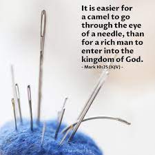 The ones in the bible love the smell of roasting meat. Mark 10 25 Kjv Today S Verse For Monday August 27 2007