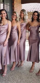Mermaid Spaghetti Straps Sleeveless Blush Stretch Satin Simple Bridesmaid Dress Silk Bridesmaid Dresses Lilac Bridesmaid Dresses Satin Bridesmaid Dresses