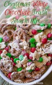 Christmas White Chocolate Trash Snack Mix Dinner Then Dessert Simply put, it's a glorious combination of sweet, salty. christmas white chocolate trash snack