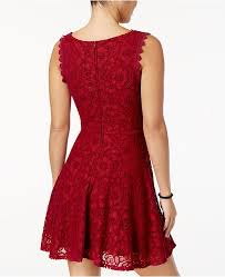 Juniors Lace Fit Flare Dress