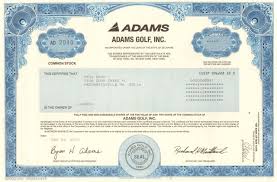 Adams Golf Inc 2005 Golf Clubs Golf Clubs Stock Certificates Golf Club Grips