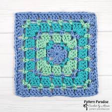 Make a crochet magic loop (alternatively, you can ch4 and join with a ss in the first ch to make a loop). Free Crochet Pattern Block Stitch Square Pattern Paradise