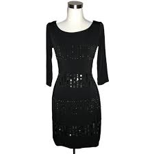 Details About N942 White House Black Market Designer Dress Size 0 2 Xs Black Sequin Bodycon