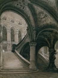 Quatuor de l'op�ra de paris : The Staircase Of The Paris Opera House Charles Garnier En Reproduction Imprimee Ou Copie Peinte A L Huile Sur Toile