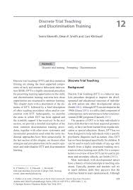 Pdf Discrete Trial Teaching And Discrimination Training