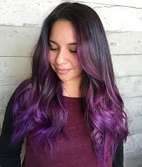 40 Versatile Ideas Of Purple Highlights For Blonde Brown And Red Hair In 2020 Purple Ombre Hair Purple Hair Streaks Brown Hair Streaks
