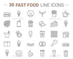Fast Food Line Icons Line Icon Icon Food Icon Png