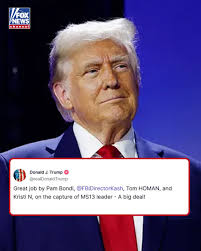 A BIG DEAL': Donald J. Trump praises key officials within his  administration after a top leader of violent migrant gang MS-13 was nabbed  by law enforcement near Washington, D.C.