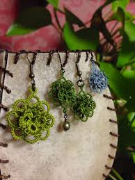 タティングレース ピアス by 海東麻井 アクセサリー ピアス タッチングレース タッチング タティングレース ピアス