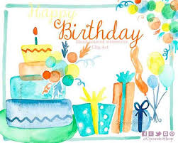 Birthday Cake With Lots Of Candles Clipart Happy Birthday Cake Clip Art Birthday Gift Clip Art Ballons Etsy Watercolor Birthday Birthday Cake Clip Art Happy Birthday Cakes