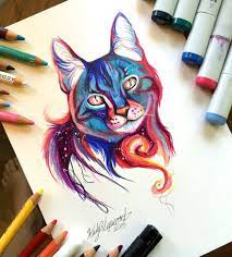 The next step was to fill in the rest of the blank areas at the top of the cat's head. Marker Drawing Animal Art Marker Art Pencil Drawings Of Animals