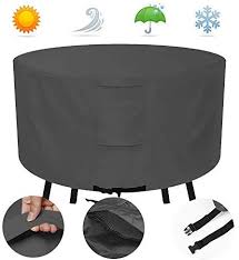 Jcgarden Outdoor Round Patio Table Cover 420d Waterproof Anti Uv Patio Furniture Set Covers C In 2020 Patio Furniture Covers Round Patio Table Round Table And Chairs