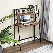 Cubicubi computer home office desk, 63 inch small desk study writing table with storage shelves, modern simple pc desk with splice board, brown/black 4.6 out of 5 stars 5,388 $93.49 $ 93. Buy Folding Desk Small Computer Writing Desk With Storage Shelf No Assembly Foldable Kids Laptop Desk Portable Student Study Table Modern Wood Work Desk For Home Office Industrial Walnut Brown Online In